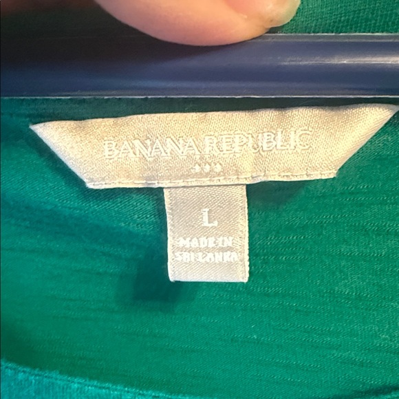 Banana Republic Green and Black Striped Blouse - Picture 2 of 5